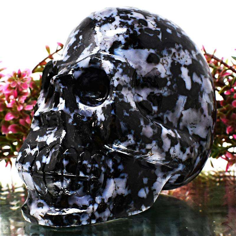 gemsmore:Gabrella Jasper Hand Carved Gemstone Skull