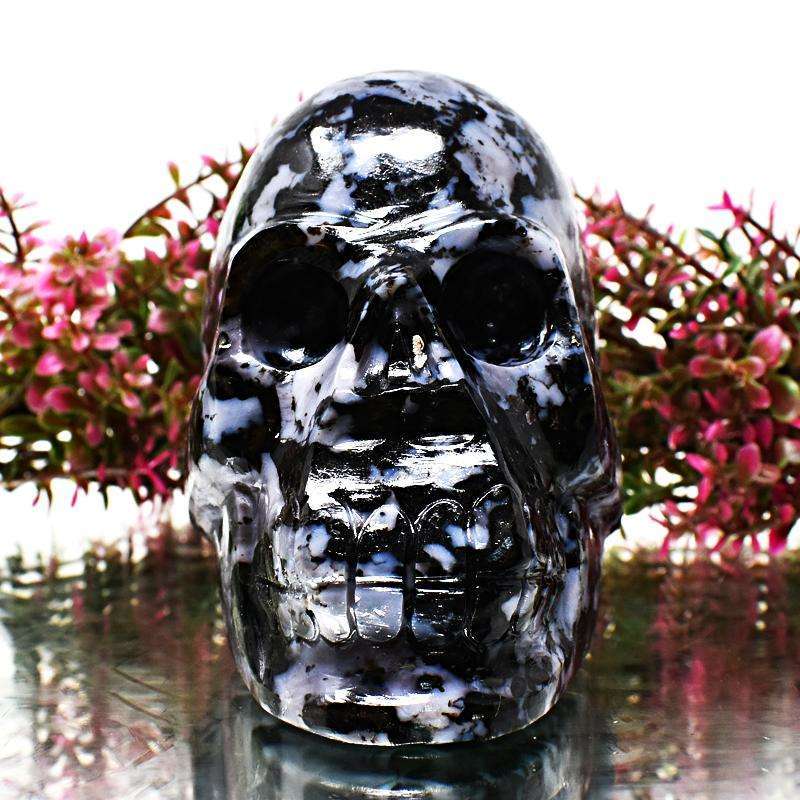 gemsmore:Gabrella Jasper Hand Carved Gemstone Skull