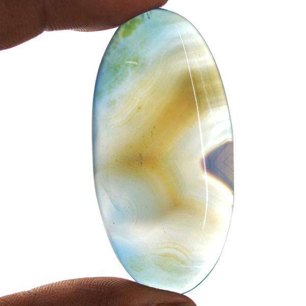 gemsmore:Amazing Natural Blue Onyx Oval Shape Loose Gemstone