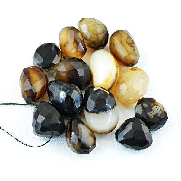 gemsmore:Amazing Natural Faceted Onyx Drilled Beads Lot
