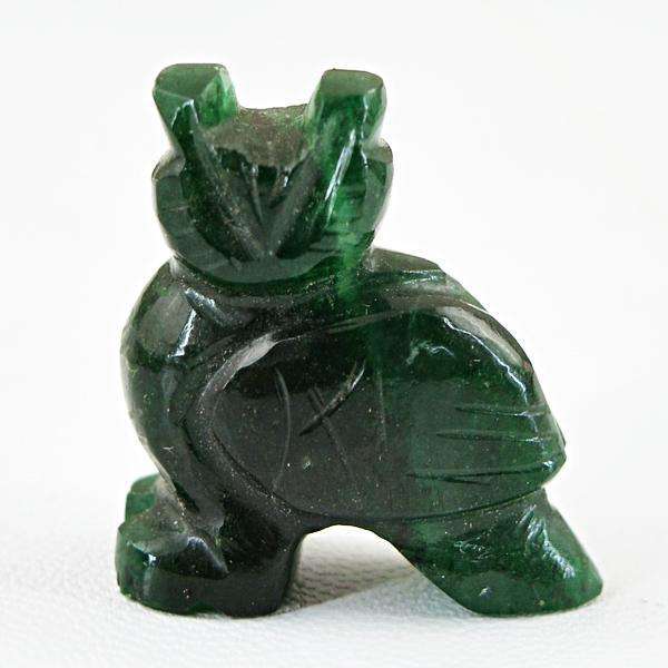 gemsmore:Amazing Natural Green Jade Hand Carved Owl