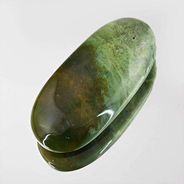 gemsmore:Amazing Natural Green Moss Agate Oval Shape Untreated Loose Gemstone