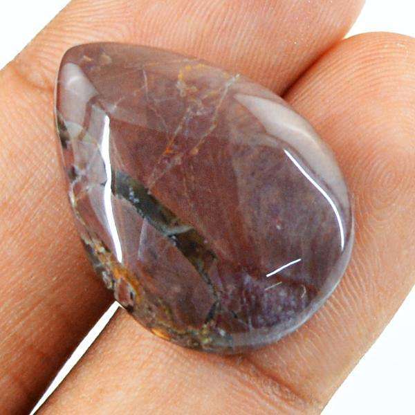 gemsmore:Amazing Natural Pear Shape Red Mossiac Jasper Untreated Loose Gemstone
