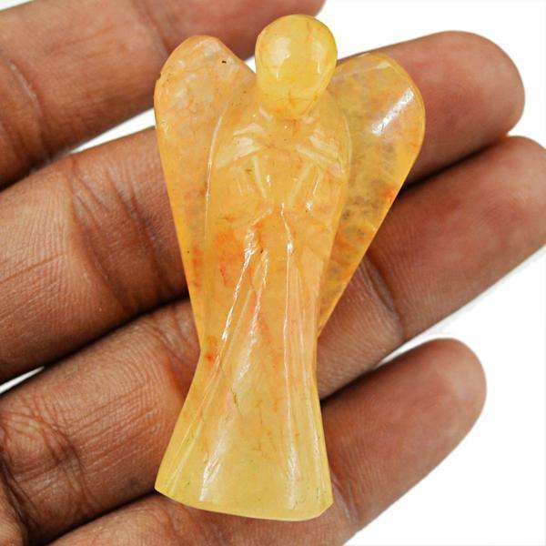 gemsmore:Amazing Orange Aventurine Carved Healing Angel Gemstone