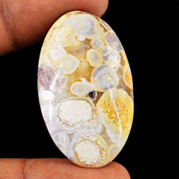 gemsmore:Amazing Oval Shape Ocean Jasper Untreated Loose Gemstone