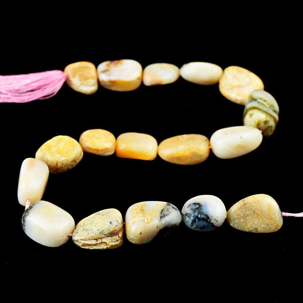 gemsmore:Beautiful Pink Australian Opal Drilled Beads Strand