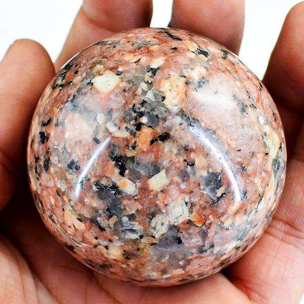 gemsmore:Exclusive Rhodonite Carved Reiki Crystal Healing Sphere