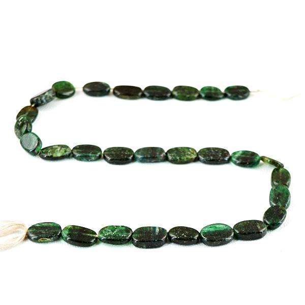 gemsmore:Genuine Amazing Oval Shape Green Jade Drilled Beads Strand
