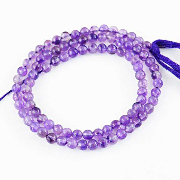 gemsmore:Genuine Amazing Round Shape Purple Amethyst Drilled Beads Strand