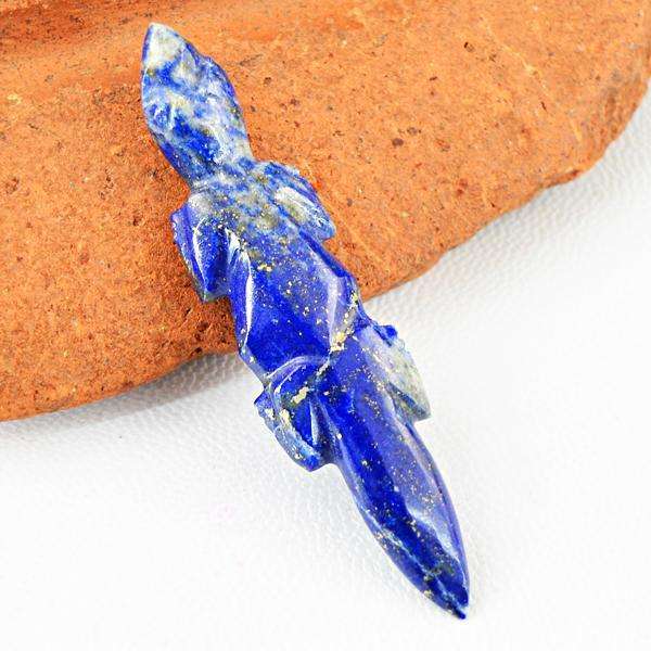 gemsmore:Genuine Blue Lapis Lazuli Hand Carved Lizard