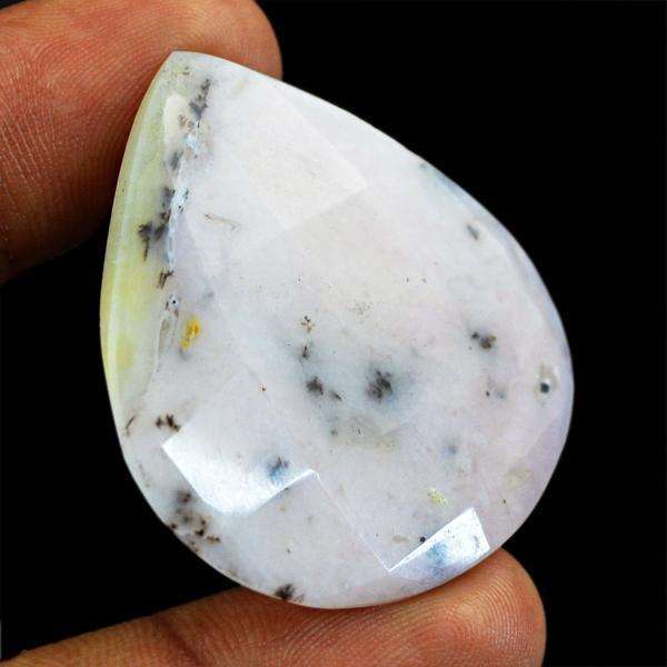 gemsmore:Genuine Faceted Pink Australian Opal Pear Shape Loose Gemstone