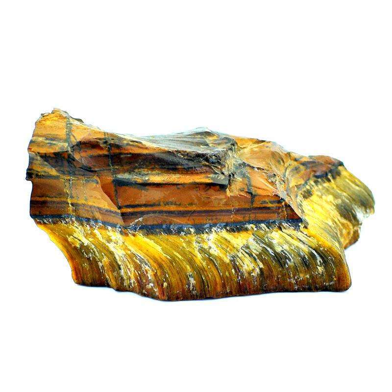 gemsmore:Genuine Golden Tiger Eye Carved Rough Gemstone Rock