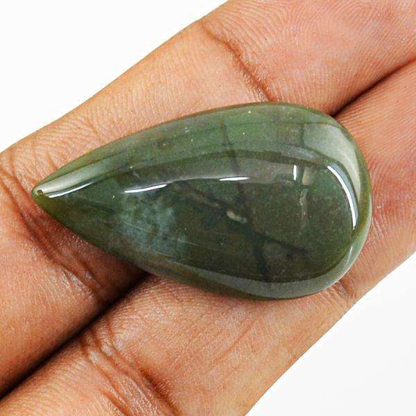 gemsmore:Genuine Pear Shape Green Jasper Untreated Loose Gemstone