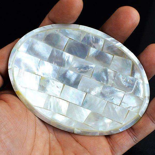 gemsmore:Gorgeous Mother Pearl Hand Carved Plate