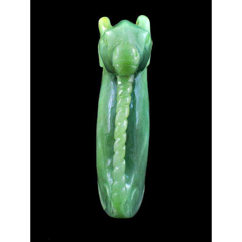 gemsmore:Green Aquamarine Lion Designer Sword Handle - Hand Carved