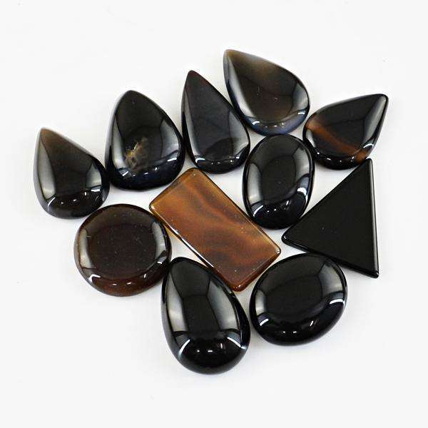 gemsmore:Natural Amazing Black Onyx Untreated Loose Gemstone Lot