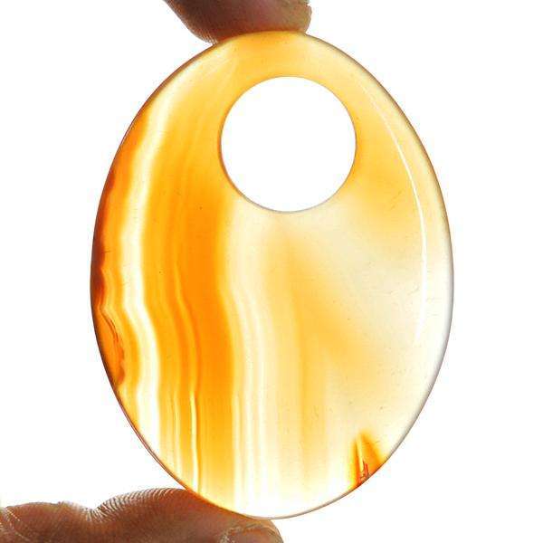 gemsmore:Natural Amazing Oval Shape Orange Fancy Onyx Untreated Loose Gemstone