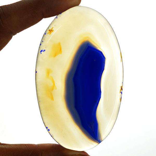 gemsmore:Natural Blue Onyx Oval Shape Untreted Loose Gemstone