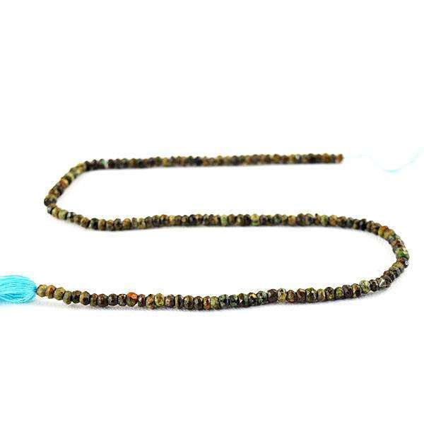 gemsmore:Natural Faceted Azurite Round Shape Drilled Beads Strand