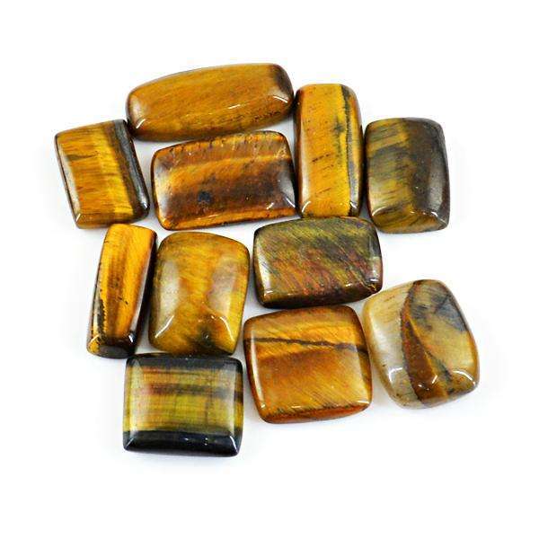 gemsmore:Natural Golden Tiger Eye Loose Gemstone Lot