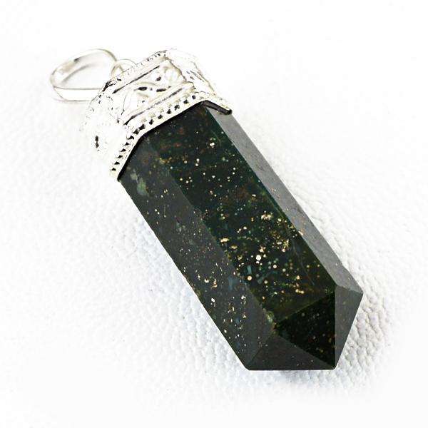 gemsmore:Natural  Green Jasper Healing Point Pendant