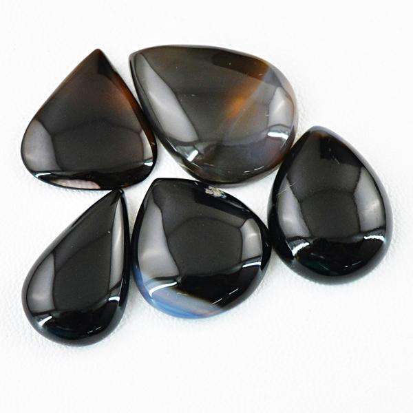 gemsmore:Natural Pear Shape Black Onyx Untreated Loose Gemstone Lot