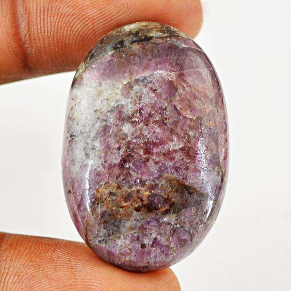 gemsmore:Natural Ruby Zoisite Oval Shape Untreated Loose Gemstone