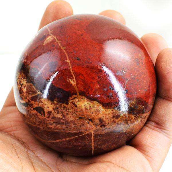 gemsmore:Red Mookaite Jasper Carved Reiki Crystal Healing Sphere