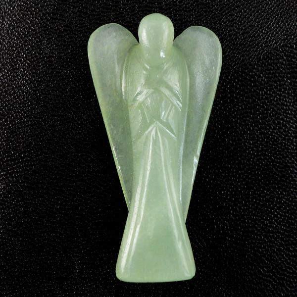 gemsmore:Genuine 100.50 Cts Carved Healing Angel Green Jade Gemstone