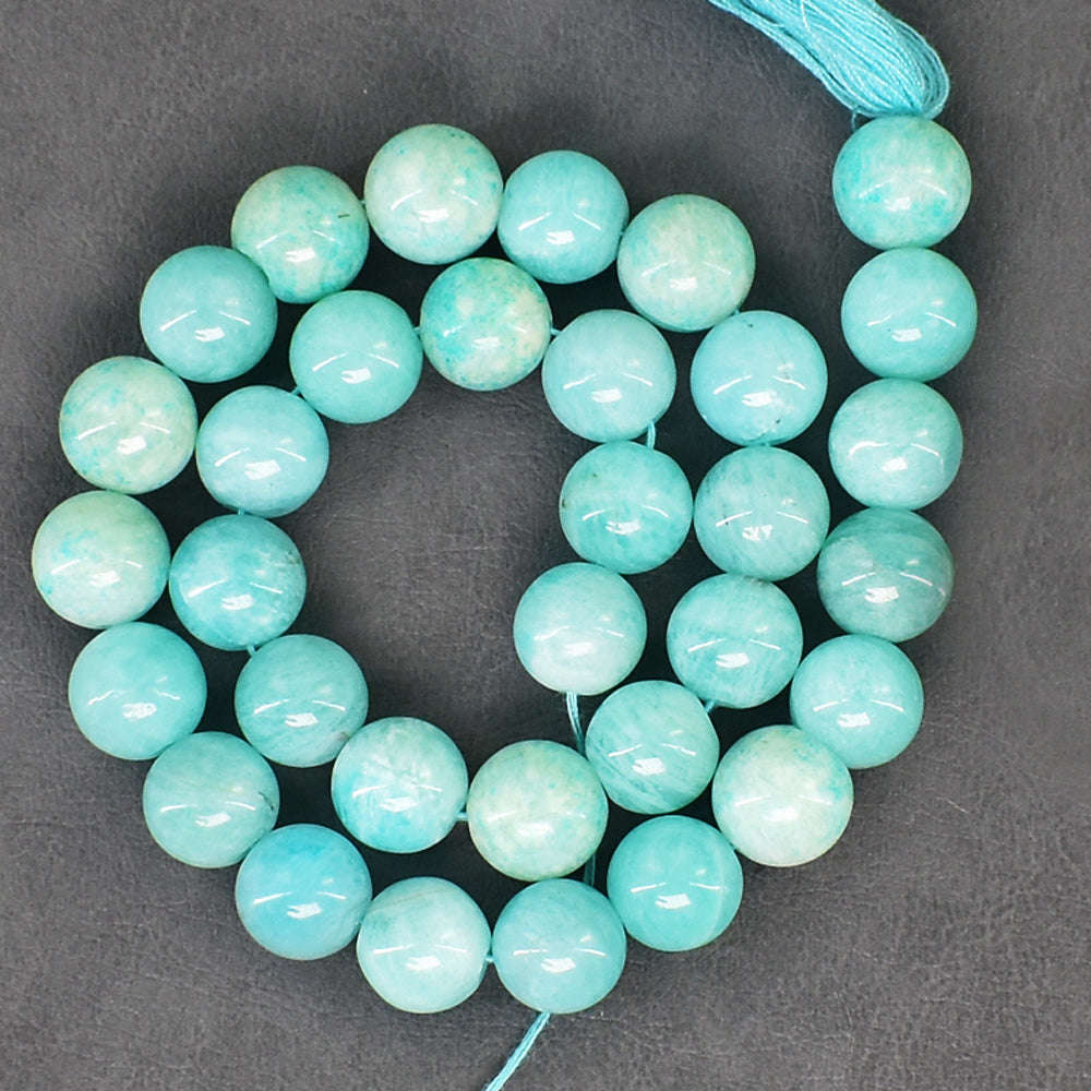 gemsmore:Genuine 12 Inches 232 Carats Amazonite Beads Strand