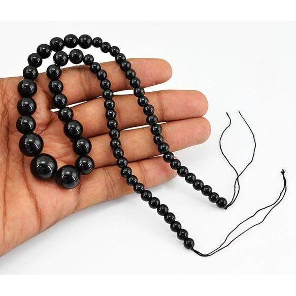 gemsmore:Genuine 17 Inches Black Spinel Gemstone Strand