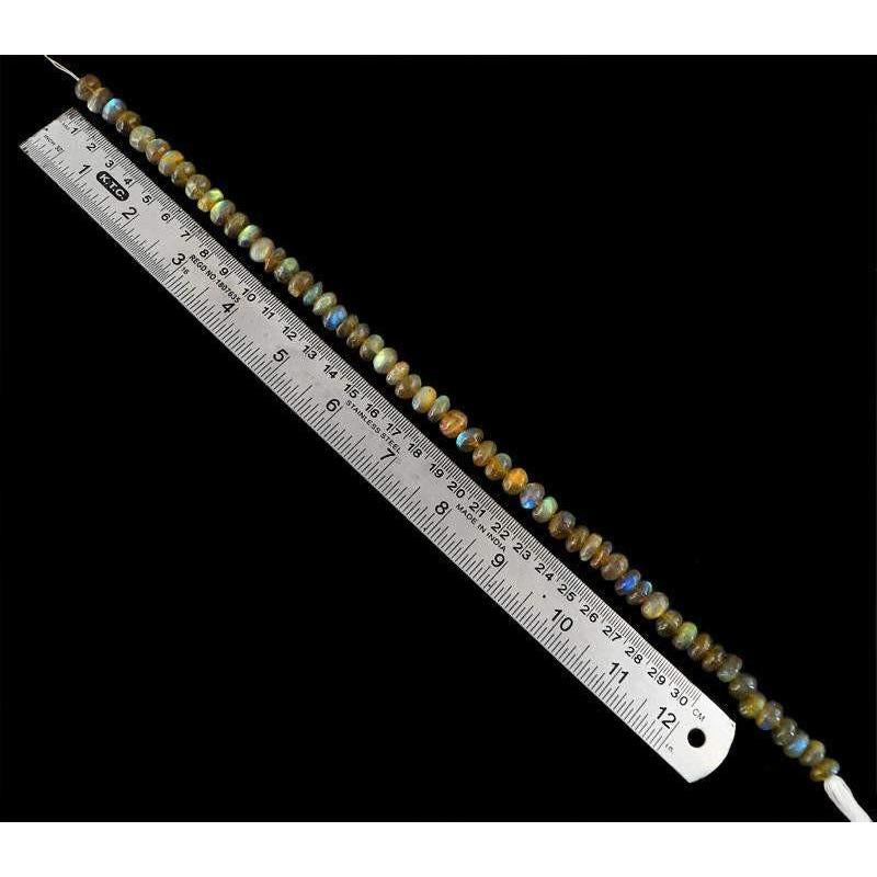 gemsmore:Genuine 273.45 Cts Drilled Blue Labradorite Beads Strand
