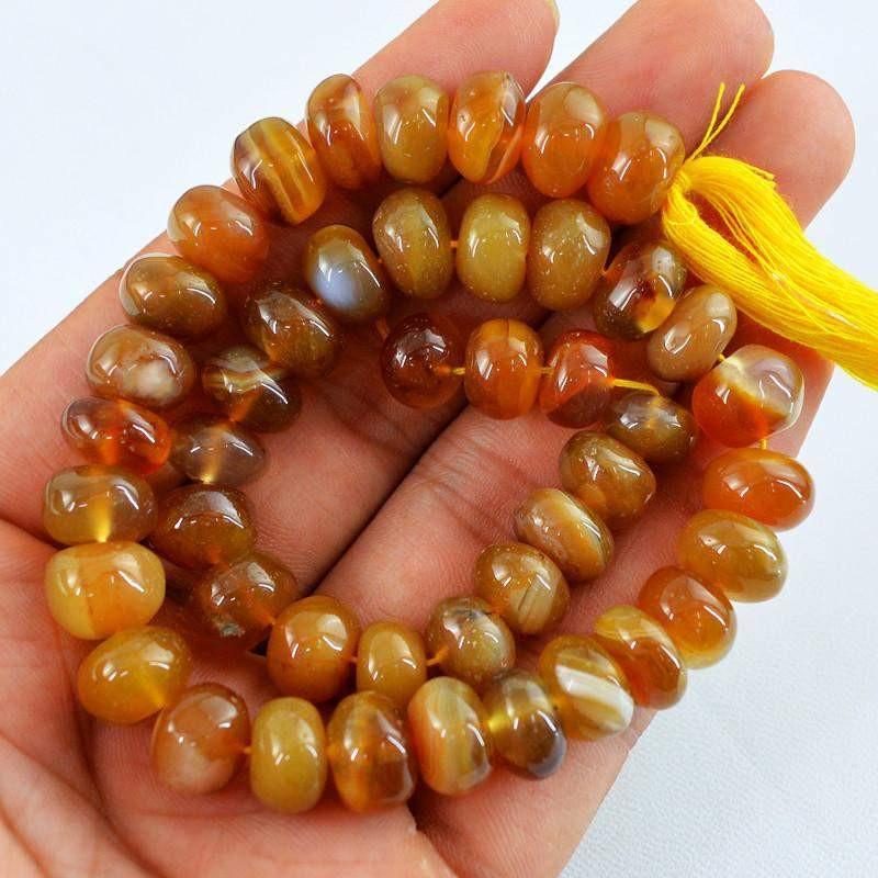 gemsmore:Genuine 298.40 Cts Orange Onyx Drilled Beads Strand