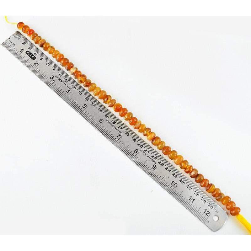 gemsmore:Genuine 298.40 Cts Orange Onyx Drilled Beads Strand