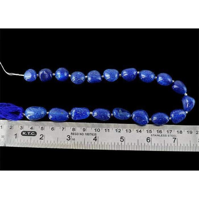 gemsmore:Genuine 300.00 Cts Drilled Blue Onyx Beads Strand