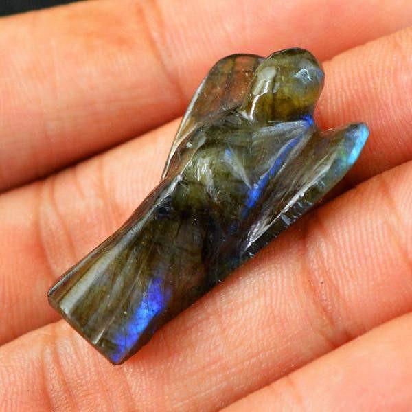 gemsmore:Genuine 33.40 Cts Carved Healing Angel Labradorite Gemstone