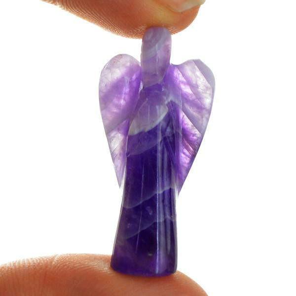 gemsmore:Genuine 34.45 Cts Carved Healing Angel Bi Color Amethyst Gemstone