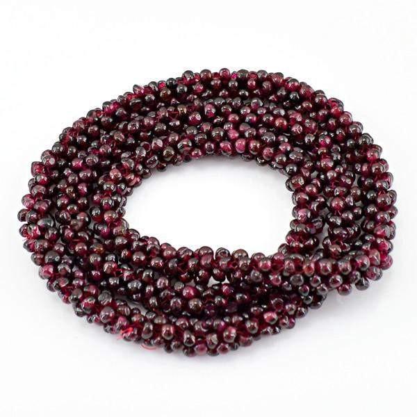 gemsmore:Genuine 411.00 Cts Designer Red Garnet Beads Necklace