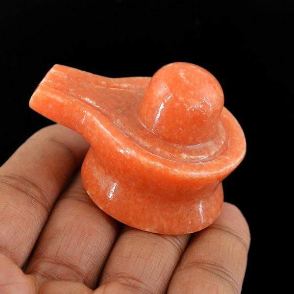 gemsmore:Genuine 456.10 Cts Jasper Carved Shivling Gemstone