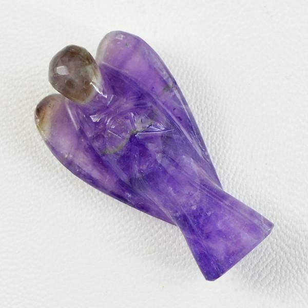 gemsmore:Genuine 47.50 Cts Carved Angel Purple Amethyst Gemstone