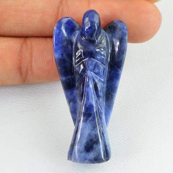 gemsmore:Genuine 51.40 Cts Carved Healing Angel Blue Sodalite Gemstone
