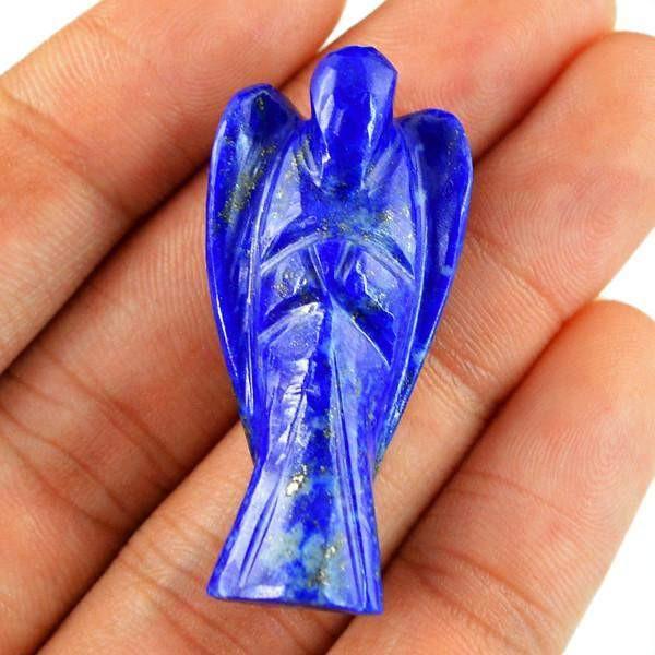 gemsmore:Genuine 55.85 Cts Blue Lapis Lazuli Carved Angel Gemstone