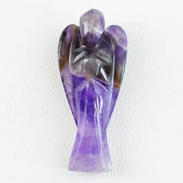 gemsmore:Genuine 56.40 Cts Carved Healing Angel Purple Amethyst Gemstone
