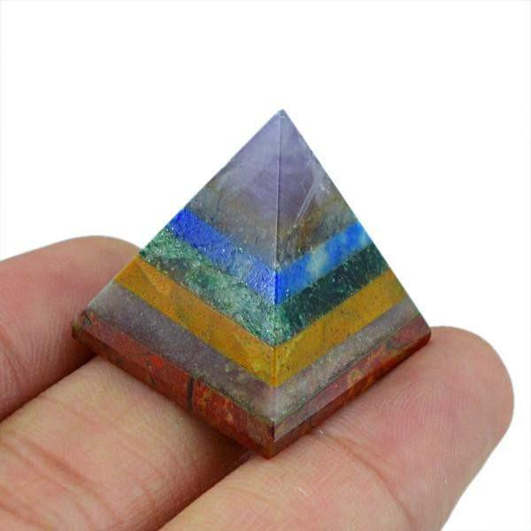 gemsmore:Genuine 59.50 Cts Multi GemsHealing Pyramid