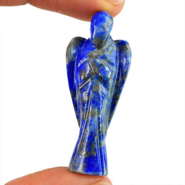 gemsmore:Genuine 59.65 Cts Carved Healing Angel Blue Lapis Lazuli Gemstone