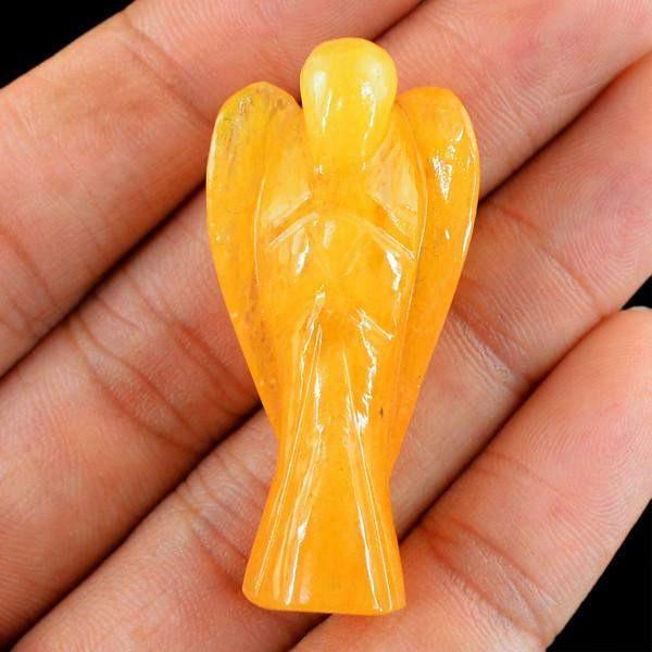 gemsmore:Genuine 63.90 Cts Carved Healing Angel Aventurine Gemstone