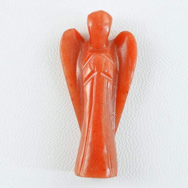 gemsmore:Genuine 65.35 Cts Carved Healing Angel Orange Carnelian Gemstone