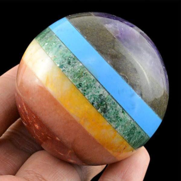 gemsmore:Genuine 802.65 Cts Seven Chakra Healing Ball