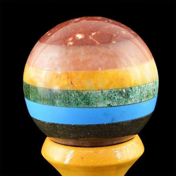 gemsmore:Genuine 802.65 Cts Seven Chakra Healing Ball