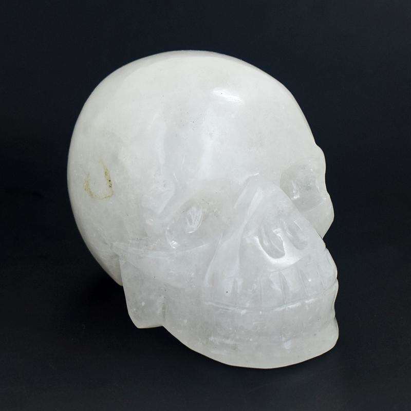 gemsmore:Genuine AAA White Quartz Crystal Skull - Hand Carved